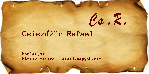 Csiszér Rafael névjegykártya